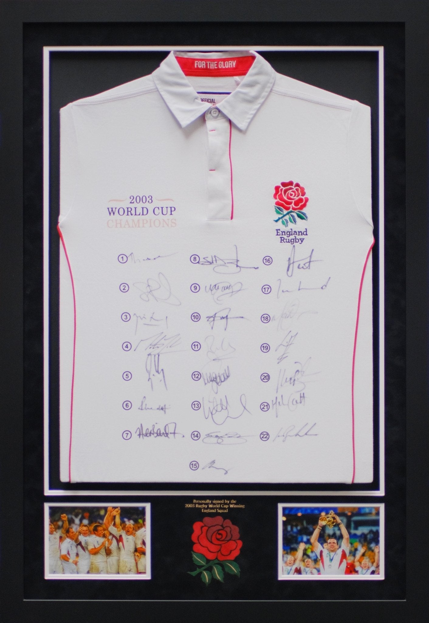 Signed Rugby 2003 winners Jersey - Memorabilia Framers Shop